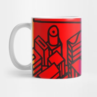 Red Cityscape Mug